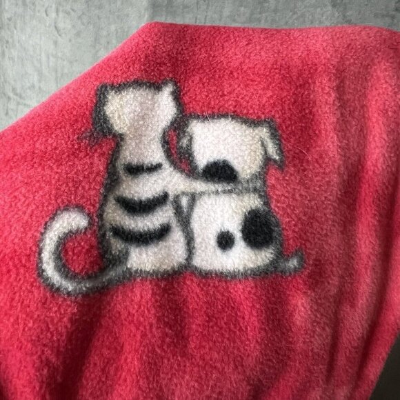 Hue Pajama Pants Medium Red Dog Cat‎ Fleece Soft - Picture 3 of 5
